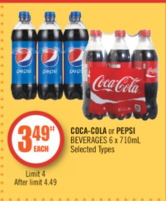Shoppers Drug Mart Coca-cola or pepsi beverages offer