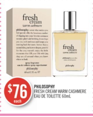 Shoppers Drug Mart Philosophy fresh cream warm cashmere eau de toilette offer