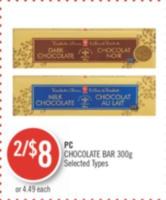 Shoppers Drug Mart Pc chocolate bar offer