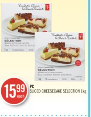 Shoppers Drug Mart Pc sliced cheesecake sélection offer