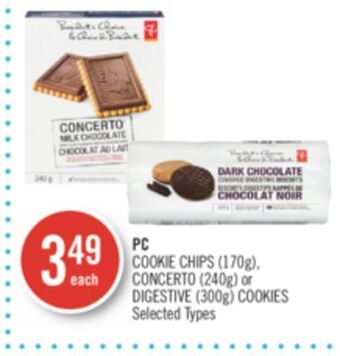 Shoppers Drug Mart Pc cookie chips (170g), concerto (240g) or digestive (300g) cookies offer