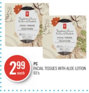 Shoppers Drug Mart Pc facial tissues with aloe lotion offer