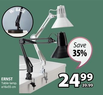 JYSK Ernst table lamp offer