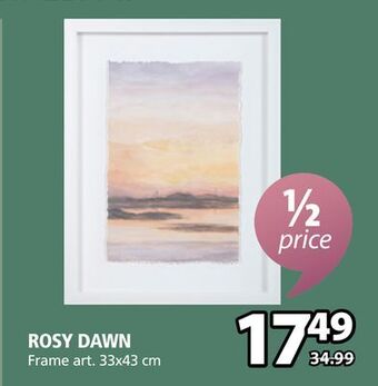JYSK Rosy dawn frame art offer