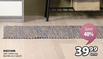 JYSK Buestarr jute / cotton rug offer