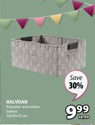 JYSK Halvdan polyester and cotton basket offer
