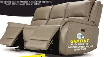 Leon's Maxton sofa inclinable électrique en cuir - taupe offer