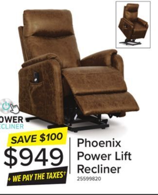 Leon's Phoenix power lift recliner chair - brown offer