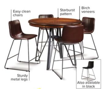 Leon's Leo 5-piece dining set - brown cherry, black offer