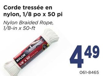 Canadian Tire Nylon braided rope, 1/8-in x 50-ft offer