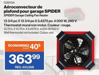 Patrick Morin Spider garage ceiling fan heater offer