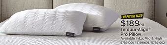 Leon's Tempur-pedic tempur-align prolo pillow offer