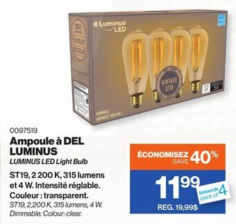 Patrick Morin Luminus led light bulb offer