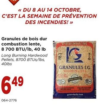 Canadian Tire Long burning hardwood pellets, 8700 btus/lbs, 40lbs offer