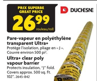 Home Hardware Ultra+ clear poly vapour barrier offer
