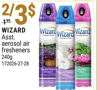 Rossy Wizard asst. aerosol air fresheners offer