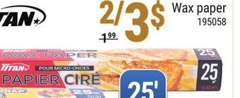 Rossy Titan wax paper offer