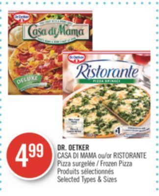 Pharmaprix Dr.oetker casa di mama or ristorante frozen pizza offer