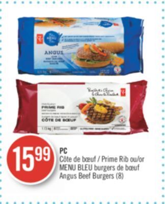Pharmaprix Pc prime rib or blue menu burgers (8) offer