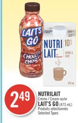 Pharmaprix Nutrilait cream or lait's go offer