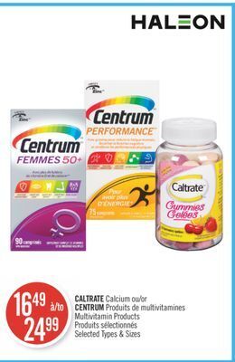 Pharmaprix Caltrate calcium or centrum multivitamin products offer