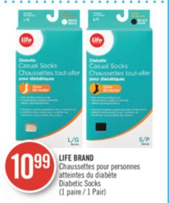 Pharmaprix Life brand diabetic socks offer