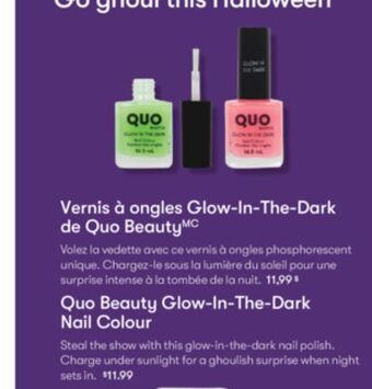 Pharmaprix Quo beauty glow-in-the-dark nail colour offer