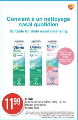 Shoppers Drug Mart Otrivin nasal spray offer