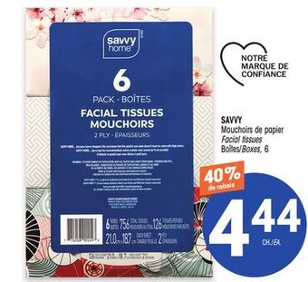 Uniprix Savvy mouchoirs de papier/ facial tissues, boîtes/boxes offer