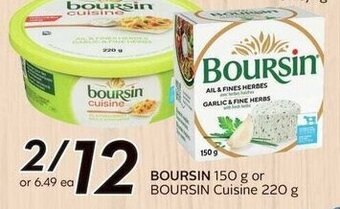 Sobeys BOURSIN 150 g or BOURSIN Cuisine 220 g offer
