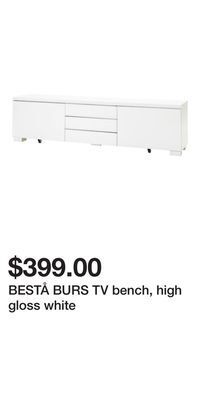 IKEA Bestå burs tv bench, high gloss white offer