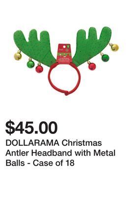 Dollarama Dollarama christmas antler headband with metal balls - case of 18 offer
