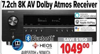 2001 Audio Video Denon 7.2ch 8k av dolby atmos receiver offer