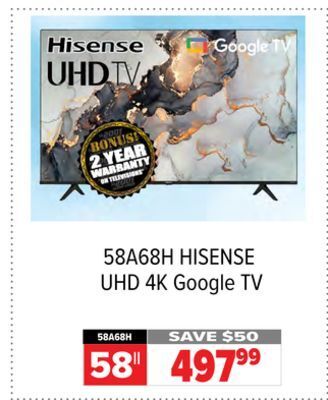 2001 Audio Video 58|| hisense uhd 4k google tv offer