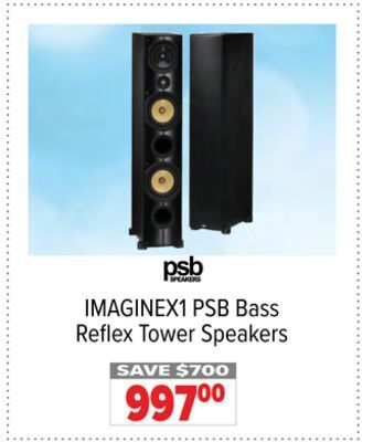 2001 Audio Video Psb bass reflex tower speakers offer