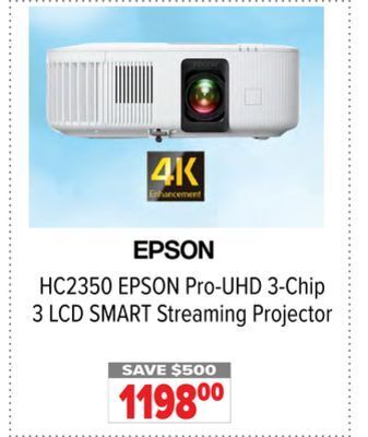 2001 Audio Video Epson pro-uhd 3-chip 3 lcd smart streaming projector offer