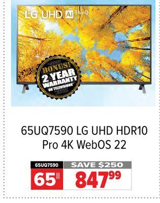 2001 Audio Video Lg uhd hdr10 pro 4k webos 22 65|| offer