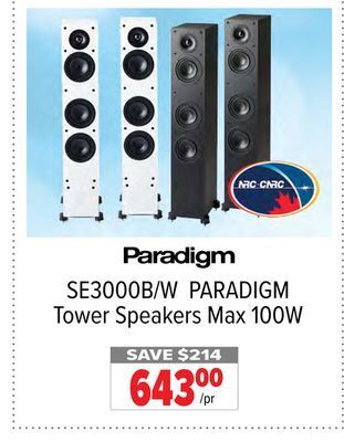 2001 Audio Video Paradigm tower speakers max offer