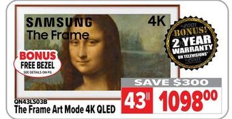 2001 Audio Video Samsung the frame art mode 4k qled offer