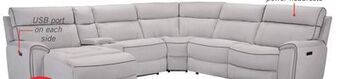 The Brick Newport 6-piece faux suede left-facing power reclining sectional - grey offer