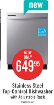 The Brick Samsung 24 top-control dishwasher with adjustable rack - dw80cg4021sraa offer