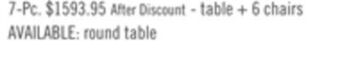 The Brick Alto 7-piece round dining table package offer