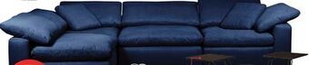 The Brick Eclipse 4-piece linen-look fabric modular sectional - navy offer
