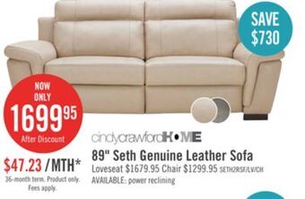 The Brick Seth genuine leather sofa - rope offer