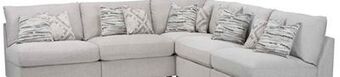 The Brick Evolve linen-look fabric 5-piece modular sectional with 4 armless chairs - light grey offer