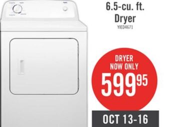 The Brick Inglis 6.5 cu. ft. electric dryer with automatic drying control yied4671ew offer