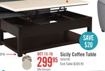The Brick Sicily coffee table with lift-top and casters beige offer