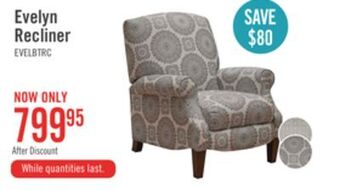 The Brick Evelyn fabric recliner - brianne twilight offer