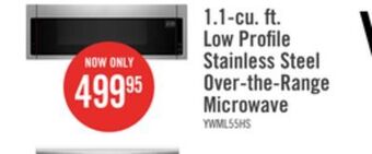 The Brick Whirlpool 1.1 cu. ft. low-profile microwave hood combination ywml55011hs offer