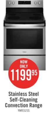 The Brick Whirlpool 5.3 cu. ft. self-cleaning electric range ywfe521s0hs offer